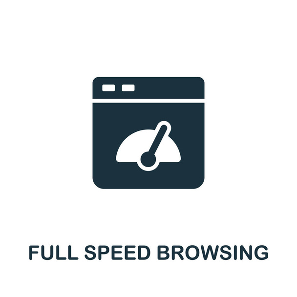 Full Speed Browsing icon from seo collection. Simple line Full Speed Browsing icon for templates, web design and infographics. - Vector, Image