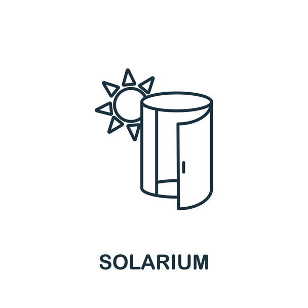 Solarium-ikoni kylpylähoitokokoelmasta. Yksinkertainen linja elementti solarium symboli malleja, web suunnittelu ja infographics. - Vektori, kuva