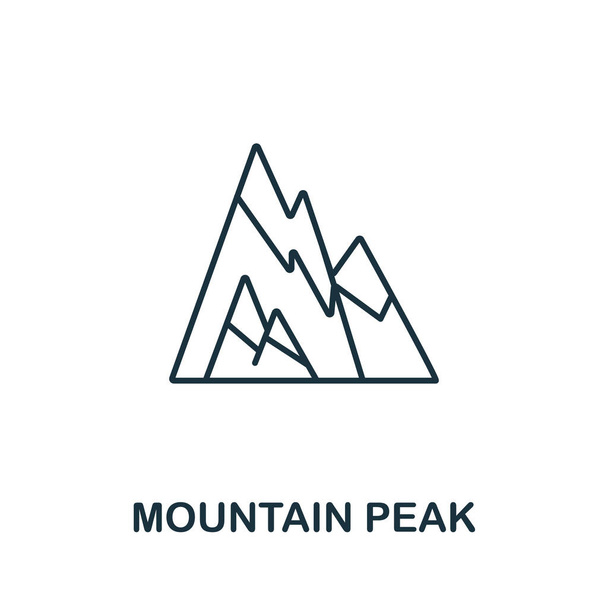 Ikona Mountain Peak z úspěšné kolekce. Jednoduchý horský symbol pro šablony, webdesign a infografiku. - Vektor, obrázek