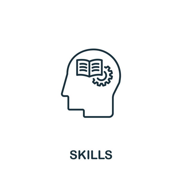 Skills icon from teamwork collection. Simple line element skills symbol for templates, web design and infographics. - Vector, Image