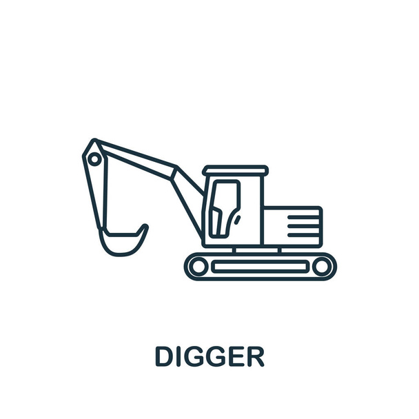 Піктограма Digger. Простий символ коректора елементів для шаблонів, веб-дизайну та інфографіки
. - Вектор, зображення