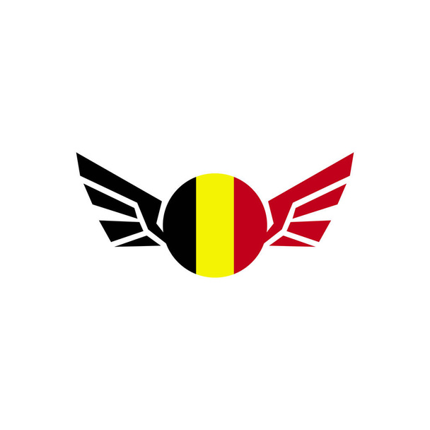Belgien Flagge Logo Design Vektor-Vorlage - Vektor, Bild