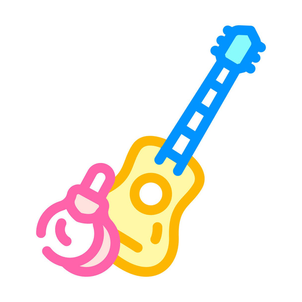 гітара і каштани кольорова іконка Векторні ілюстрації
 - Вектор, зображення