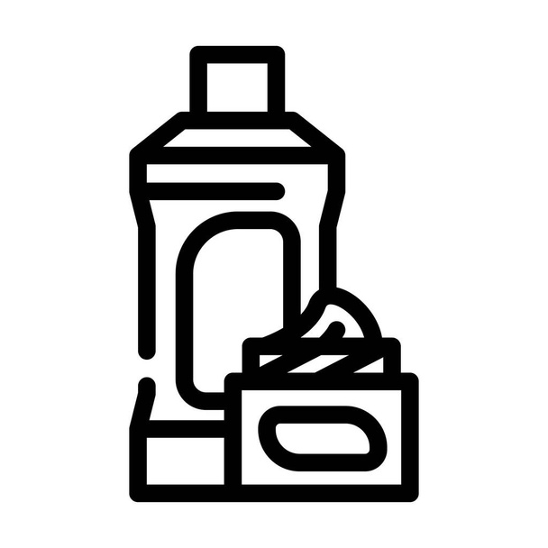 líquido químico para a ilustração do vetor do ícone da linha de polimento do carro - Vetor, Imagem