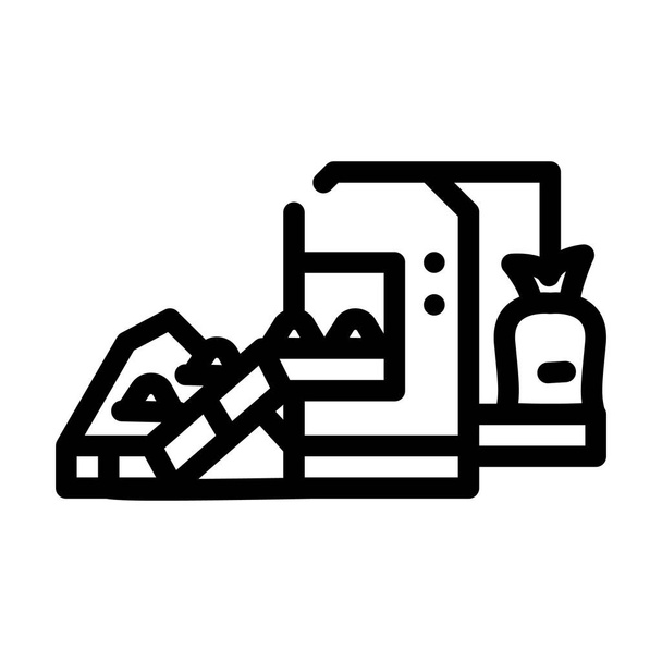 embalaje industrial de la línea de compost icono vector ilustración - Vector, Imagen