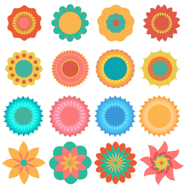 Vector of colourful Flower set .eps10 - Vector, Image