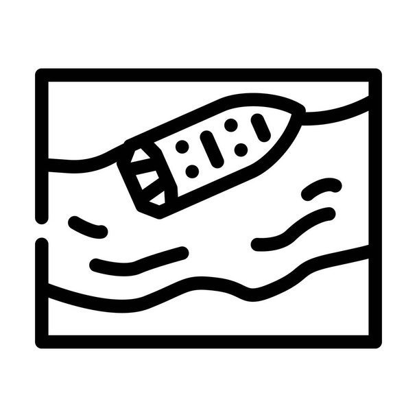 illustration vectorielle d'icône de ligne de désastre de déversement de pétrolier - Vecteur, image