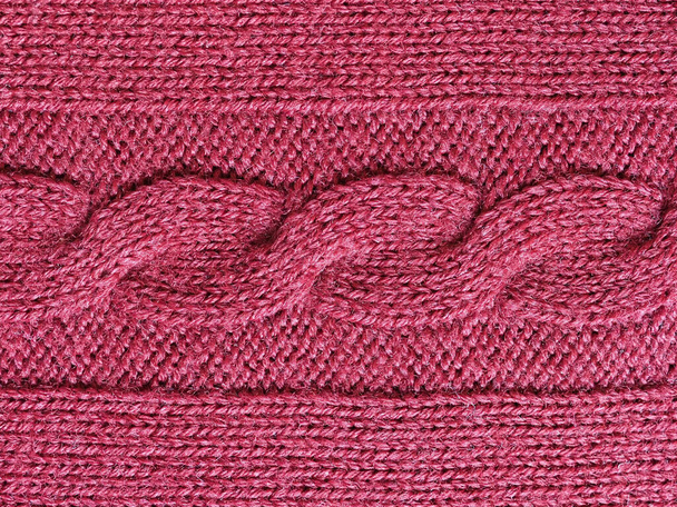 lila rote Wolle Textur nützlich als Hintergrund - Foto, Bild