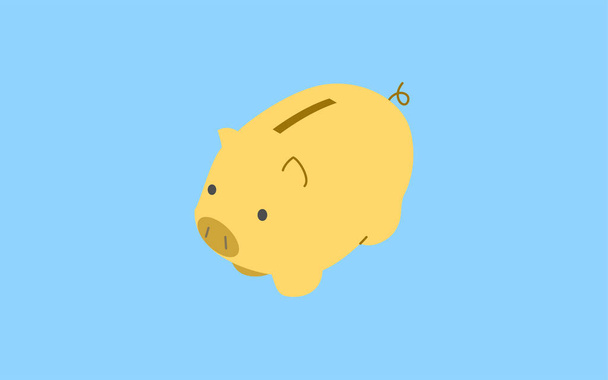 Bildungsbild von Geld, Sparschwein aus Gold, isometrisch - Vektor, Bild