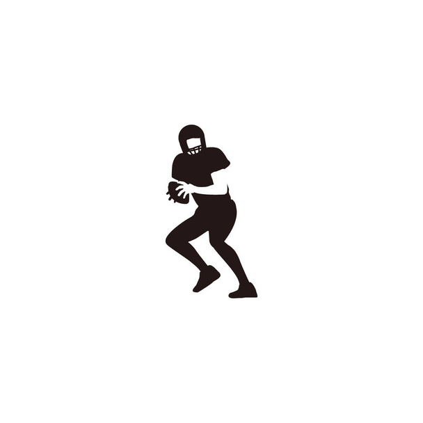 silhouette degli uomini che difendono la palla quando giocano a rugby - giocatore di calcio che difende la silhouette della palla isolato sul bianco - Vettoriali, immagini