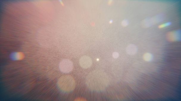 Crystal Optical Flare Film Dust Overlay Effect Vintage Abstract Bokeh and Light Leaks Photo with Retro Camera Defocused Blur Reflection Bright Sunlights. Use Screen Overlay Mode for Photo Processing. - Zdjęcie, obraz