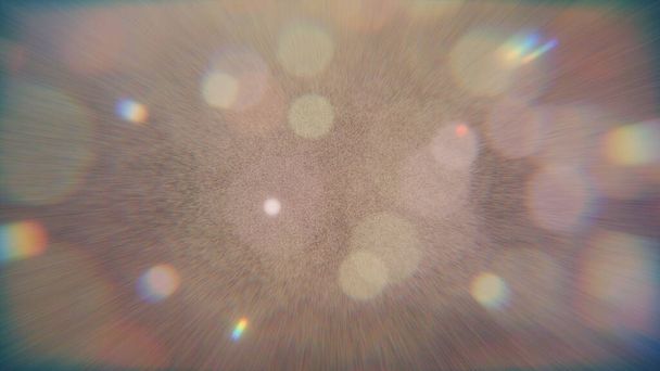 Kristall Optische Flare Film Dust Overlay Effect Vintage Abstraktes Bokeh und Licht Lecks Foto mit Retro-Kamera Defokussierte Blur Reflexion Bright Sunlights. Bildschirmüberlagerungsmodus für die Fotoverarbeitung verwenden. - Foto, Bild