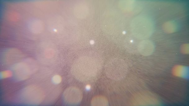 Kristall Optische Flare Film Dust Overlay Effect Vintage Abstraktes Bokeh und Licht Lecks Foto mit Retro-Kamera Defokussierte Blur Reflexion Bright Sunlights. Bildschirmüberlagerungsmodus für die Fotoverarbeitung verwenden. - Foto, Bild