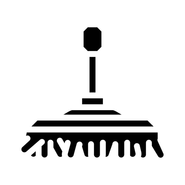 borstel voor het wassen van auto glyph pictogram vector illustratie - Vector, afbeelding