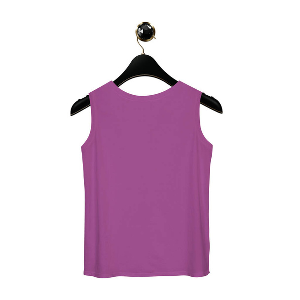 Use this Back View Fancy Tank Top Mockup In Radiant Orchid Color With Hanger, to make your design products more lovely and valuable. - Fotó, kép