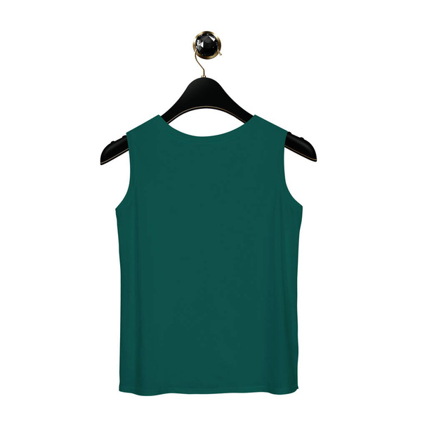 Use this Back View Fancy Tank Top Mockup In Alpine Green Color With Hanger, to make your design products more lovely and valuable. - Foto, Imagem