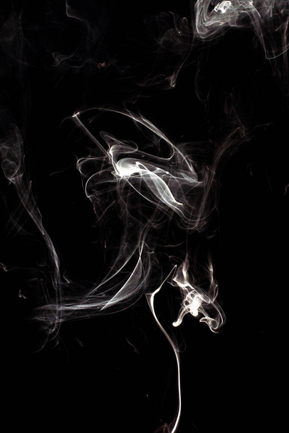 cloud of white smoke on black background - Photo, Image