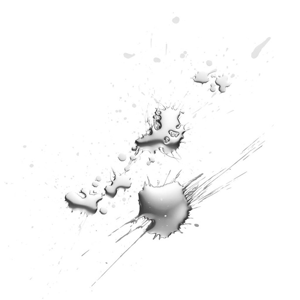 spatten water geïsoleerd op witte achtergrond, 3d illustratie - Foto, afbeelding
