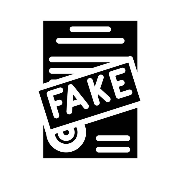 fake document glyph icon vector illustration - Vector, Image