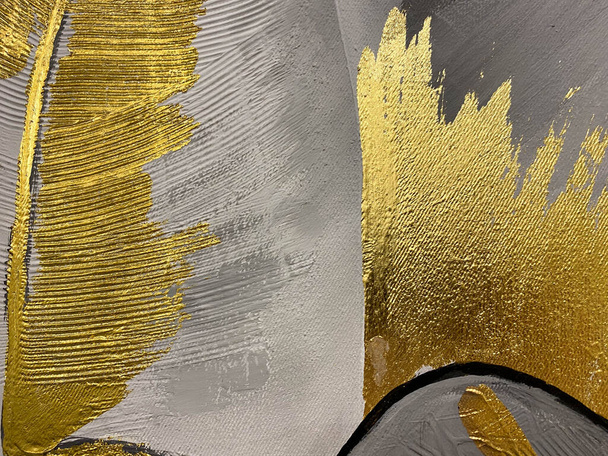 Antigua textura delicada pintura de oro en la pared de hormigón en patrones ásperos sin costuras para el fondo. - Foto, Imagen
