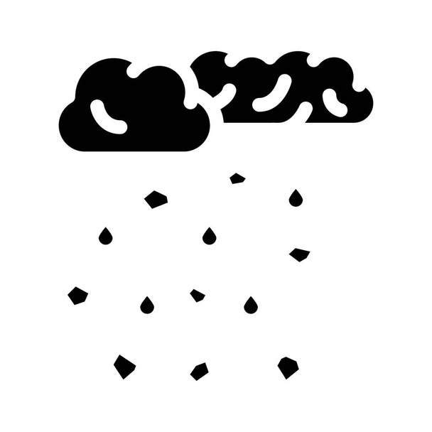 granizo desastre glifo icono vector ilustración - Vector, Imagen