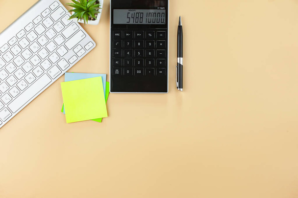 Items for doing business and accounting in the office on the table - Photo, image