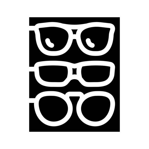 diferentes quadros de óculos conjunto glifo ícone vetor ilustração - Vetor, Imagem