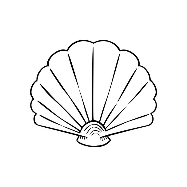 Seashell vékony vonal ikon, állati és víz alatti, shell jel vektor grafika, lineáris minta fehér alapon, eps 10. - Vektor, kép