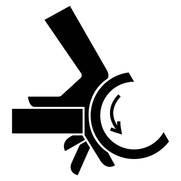 Mano aplastamiento rodillo pellizco punto símbolo signo - Vector, Imagen
