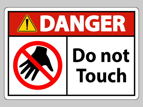 Peligro signo no toque y por favor no toque - Vector, Imagen