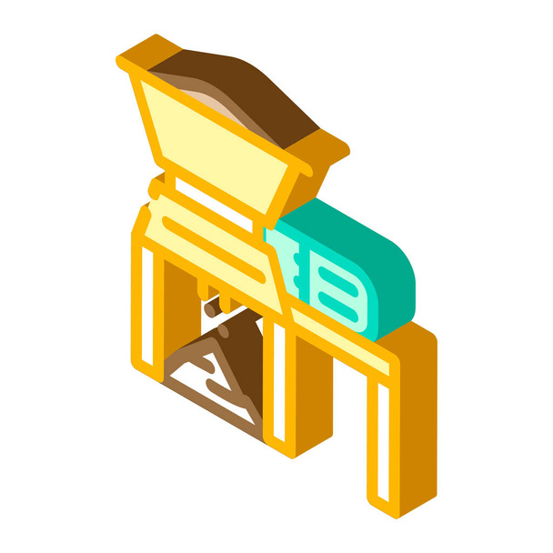 izometrická ikona vektorové ilustrace drtiče odpadu pro domácnost - Vektor, obrázek
