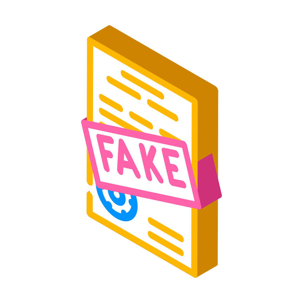 documento falso icono isométrico ilustración vectorial - Vector, imagen