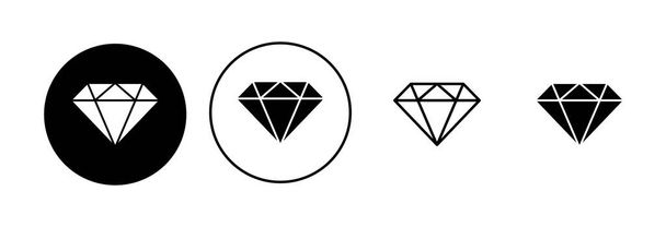 Juego de iconos de diamante. diamante gemas vector icono. - Vector, Imagen