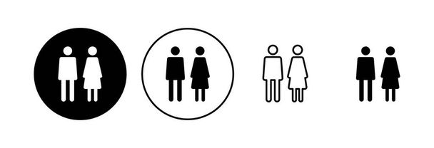 Man and woman icon set. male and female symbol - Vector, Image
