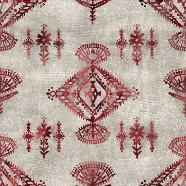 naadloze grungy tribal etnische tapijt motief patroon. - Foto, afbeelding