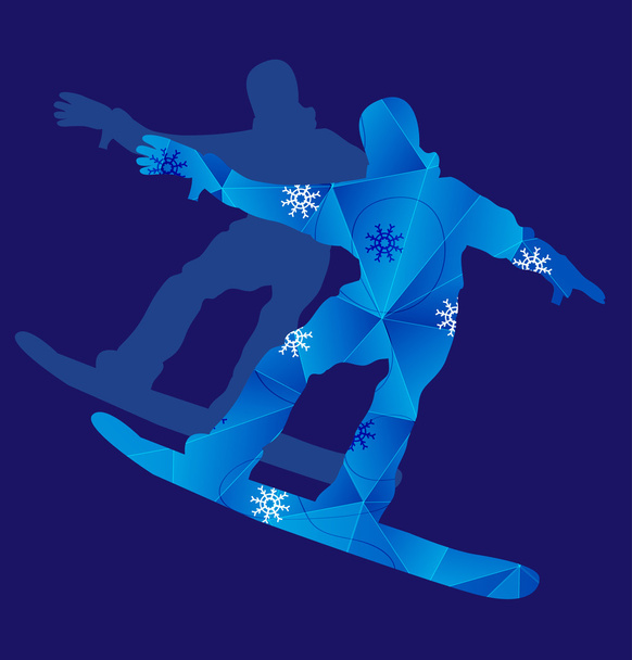 człowiek na snowboardzie - Wektor, obraz
