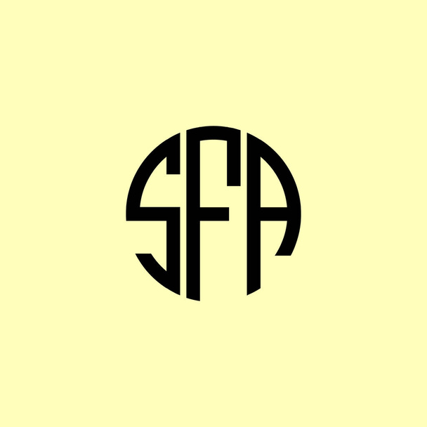 Luova pyöristetty alkukirjaimet SFA logo. Se on sopiva, mikä yritys tai tuotenimi aloittaa nämä alkuperäiset. - Vektori, kuva