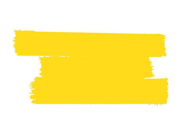 Жовтий штрих пензля ізольовано на білому тлі. Інсульт пензля Векторні ілюстрації
 - Вектор, зображення