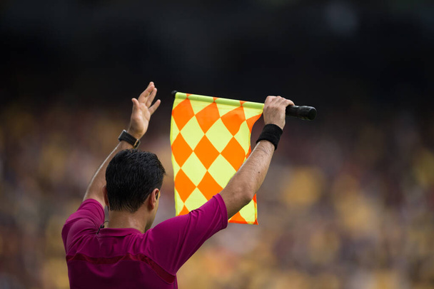 Assistant referee send substitution player signal - Photo, Image