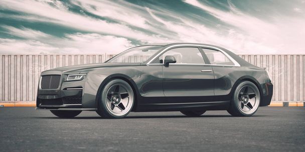 3d rendering of a brand-less generic car  - Foto, Imagem