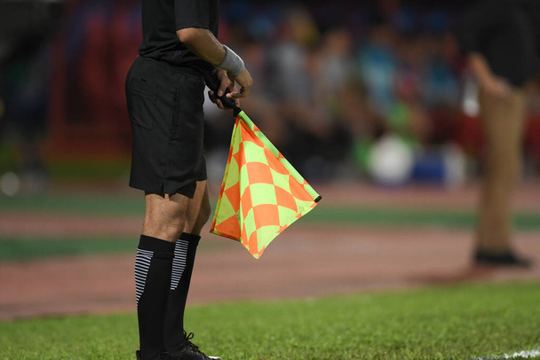 Assistant referee hold flag - Photo, Image