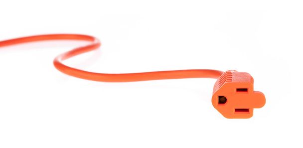 cable de extensión naranja aislado sobre fondo blanco - Foto, Imagen