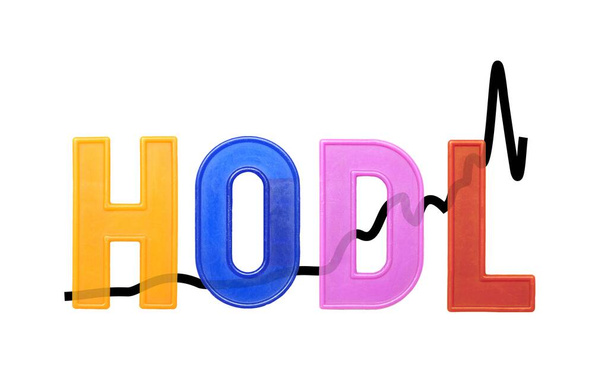 HODL es un término derivado de un error ortográfico de HOLD que se refiere a estrategias de compra y retención en el contexto del comercio de criptomonedas - Foto, Imagen