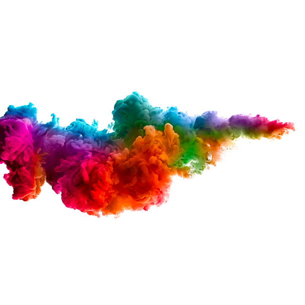 Arco iris de colores. Colorida tinta en el agua. Explosión de color
 - Foto, imagen