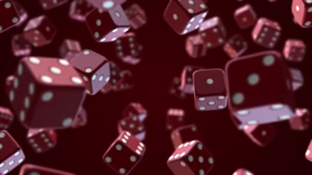 Red Casino Dices Rolling na tle wideo - Materiał filmowy, wideo