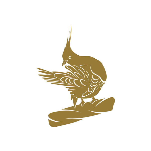 Crested Pigeon lintu vektori kuva. Crested Pigeon lintu logo suunnittelu konsepti malli. Luova symboli - Vektori, kuva