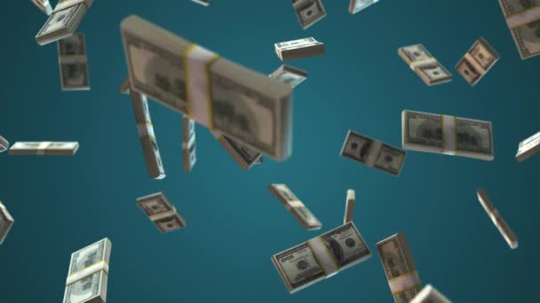 Spadające dolary Bills Stacks materiał 4k - Materiał filmowy, wideo