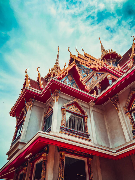 タイ、バンコク南部の寺院、ワット・アソカラム - 写真・画像
