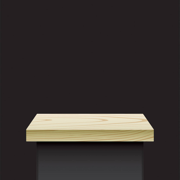 Elegant style black stand with wooden cover. - Vector, Image
