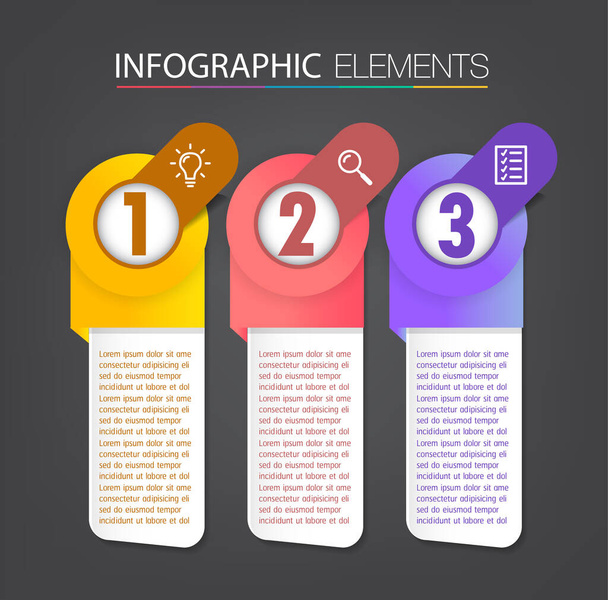 colorful infographics banner template with text boxes, digital card for web design - Вектор,изображение
